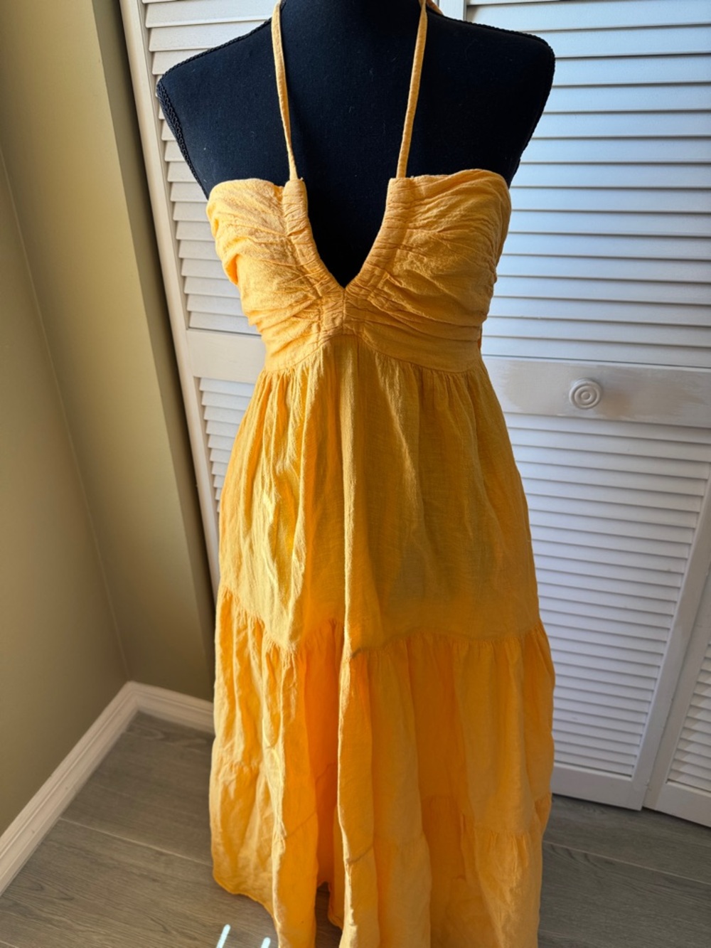 Sunshine Yellow Halter Maxi Dress - Picture 2 of 5